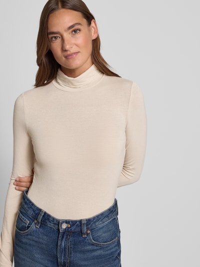 Vero Moda Slim fit turtleneck van viscosemix, model 'LAVA GLITTER' Ecru - 3