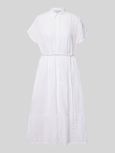Pepe Jeans Tailliertes Blusenkleid aus reiner Baumwolle Modell 'FANCY DRESS' Weiss 2