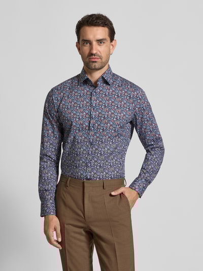 OLYMP Modern fit vrijetijdsoverhemd met kentkraag Marineblauw - 4