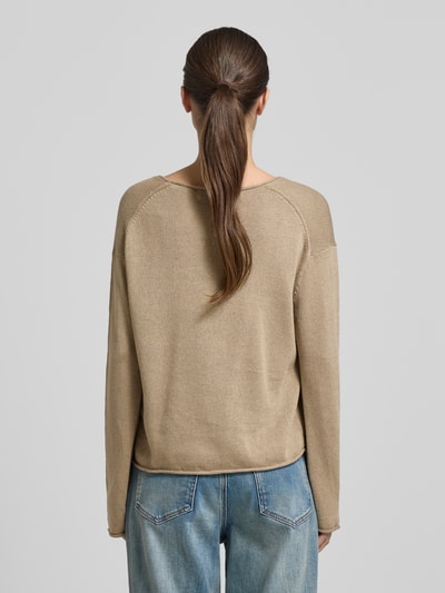 Marc O'Polo Regular Fit Strickpullover aus Baumwoll-Leinen-Mix Beige 5