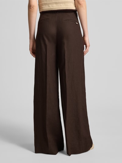 MAC Leinenhose mit Label-Detail Modell 'Britt' Schoko 5