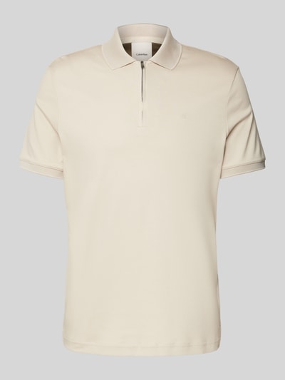 CK Calvin Klein Slim Fit Poloshirt mit Logo-Stitching Modell 'LIQUID TOUCH' Beige 2