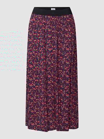 Saint Tropez Midirock mit floralem Allover-Muster Modell 'Inka' Schwarz 2