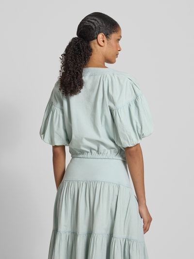 Lauren Ralph Lauren Blusenshirt mit V-Ausschnitt Hellgruen Melange 5