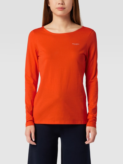 Marc O'Polo Longsleeve mit Label-Print Orange 4