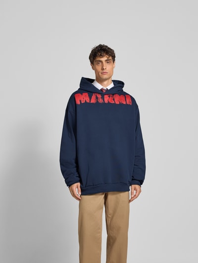 Marni Relaxed Fit Hoodie mit Logo-Print Royal 4