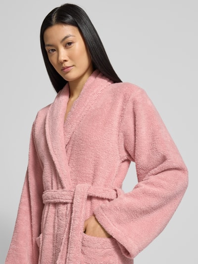 Christian Berg Woman Bademantel mit Bindegürtel und aufgesetzten Taschen Altrosa 3