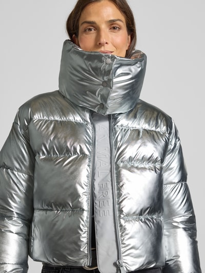 SAVE THE DUCK Kort gewatteerd jack met opstaande kraag, model 'GISELLE' Zilver - 3