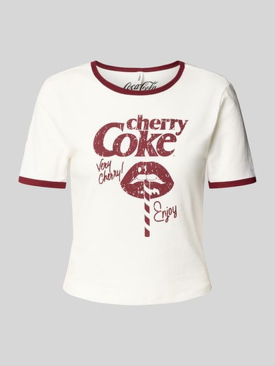 Only Regular fit T-Shirt met Coca Cola®-print, model 'COCA COLA LIFE' Bordeaux - 2
