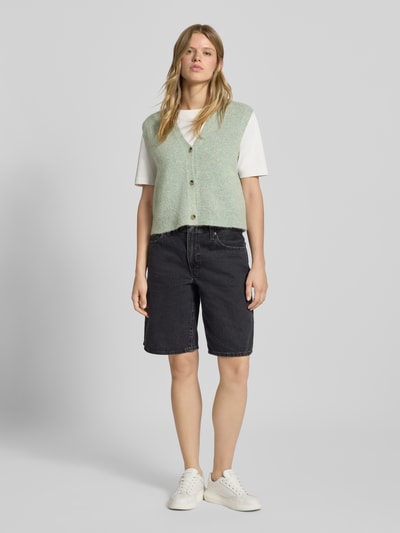 Marc O'Polo Denim Regular Fit Strickweste aus Baumwoll-Mix mit Alpaka-Anteil Schilf 1