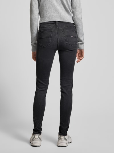 Tommy Jeans Skinny fit jeans met labelstitching, model 'NORA' Zwart - 5