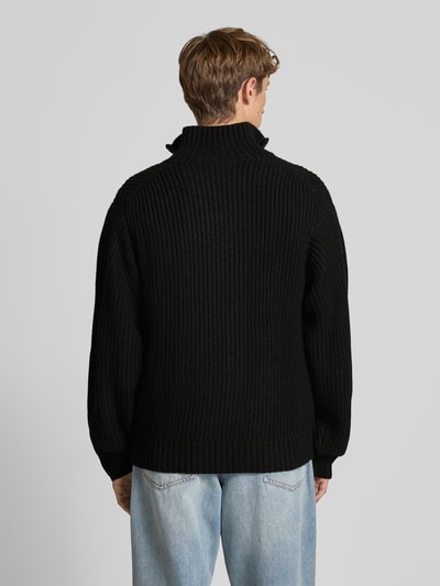 Carhartt Work In Progress Strickpullover mit Stehkragen und Reißverschluss Black 5