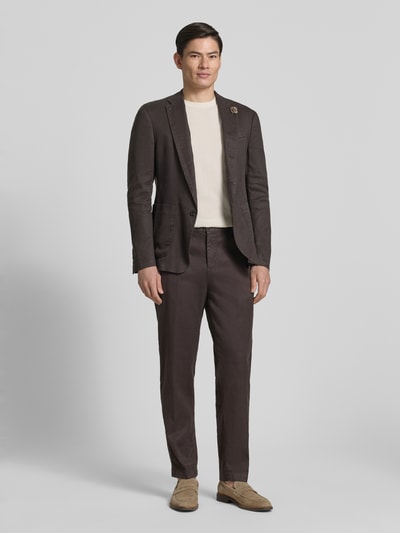 JOOP! COLLECTION Sakko aus Leinen-Mix mit Reverskragen Modell 'Hoverest' Dunkelbraun 1