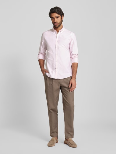 BOSS Slim Fit Business-Hemd mit Knopfleiste Modell 'Roan' Rosa 1