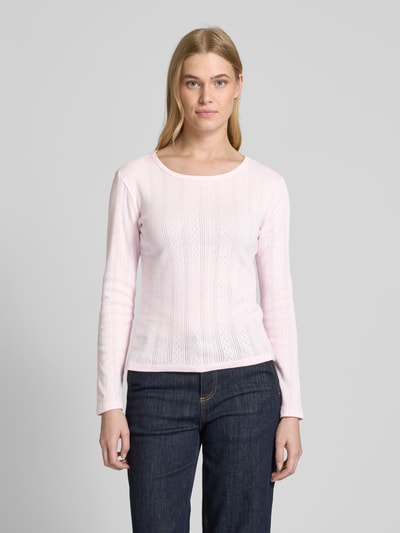 Vero Moda Regular Fit Langarmshirt aus reiner Baumwolle Modell 'LISA' Pink 4