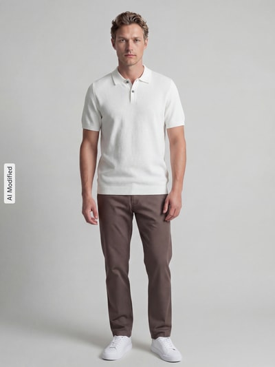 Christian Berg Men Slim Fit Poloshirt mit Strukturmuster Offwhite 1