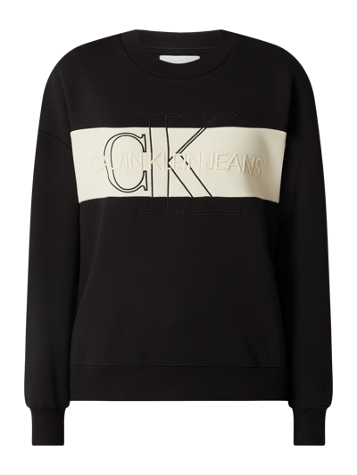 Calvin Klein Jeans Bluza z wyhaftowanym logo  Czarny 2