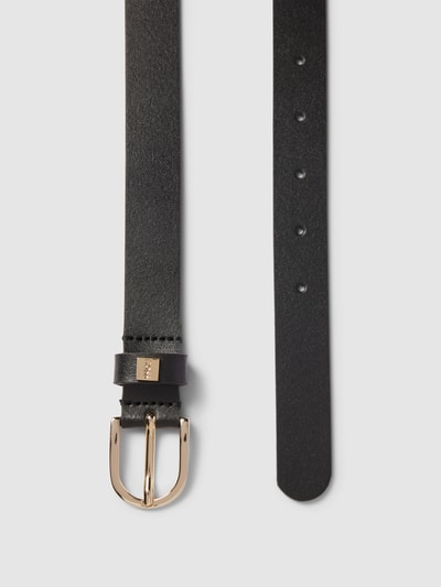 BOSS Black Women Riem van rundleer met doornsluiting en labeldetail Zwart - 3