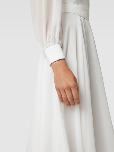 V.M. Cocktailjurk met strikceintuur Offwhite - 3
