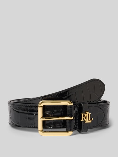 Lauren Ralph Lauren Pasek z detalem z logo Czarny 1
