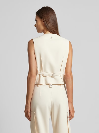 Patrizia Pepe Gilet met paspelzakken, model 'Gilet' Offwhite - 5