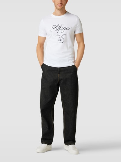 Tommy Hilfiger T-Shirt mit Label-Print Weiss 1