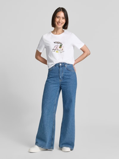 Marc Cain T-shirt z nadrukowanym motywem Biały 1