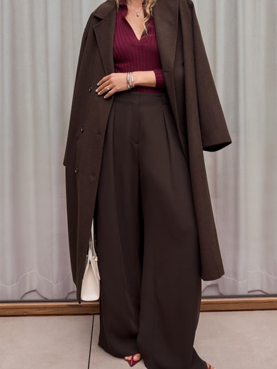 Style Icon Collection Ribgebreide pullover van wol  Bordeaux - 6