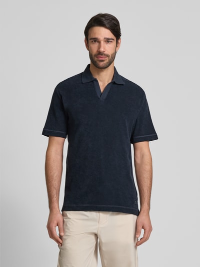 Marc O'Polo Regular Fit Poloshirt aus Baumwoll-Frottee Marine 4