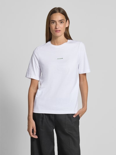 Selected Femme T-shirt o kroju relaxed fit z czystej bawełny model ‘SIGNE’ Biały 4