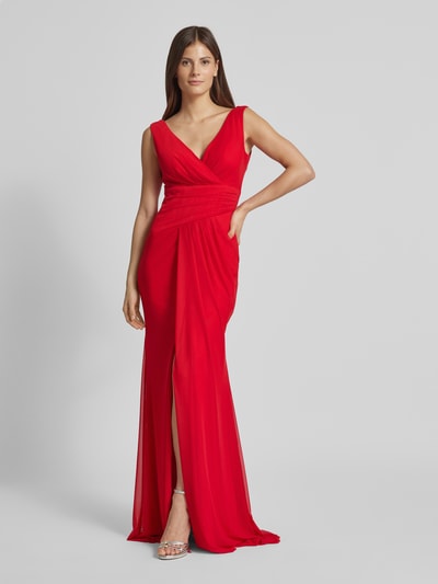 TROYDEN COLLECTION Abendkleid mit Taillenband Rot 4