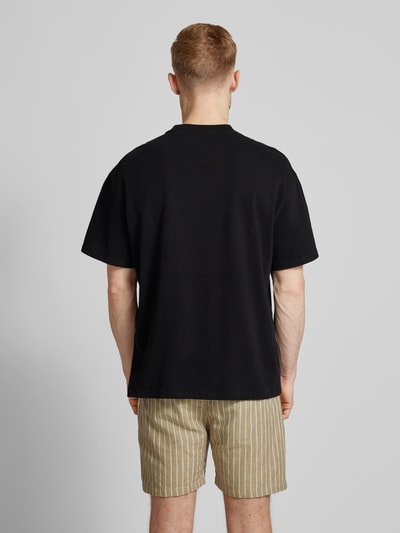 Jack & Jones Premium T-shirt met geribde ronde hals, model 'HARVEY' Zwart - 5