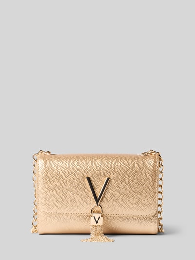 Produktfoto, Umhängetasche mit Label-Detail von Valentino Bags in glänzendem Goldton mit Kettendetail, strukturierte Oberfläche