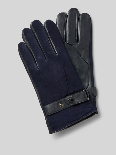 JOOP! Collection Handschuhe aus Ziegenleder mit Riemen und Druckknopfverschluss Black 1