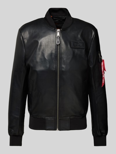 Alpha Industries Bomberjacke in Leder-Optik Black 2