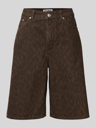 Review Leo-Print Baggy Jeans Shorts - Jorts Dunkelbraun 2
