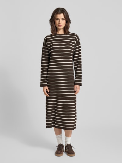 VILLA SOPHIE Strickkleid mit Rundhalsausschnitt Modell 'NURIA' Dunkelbraun 4