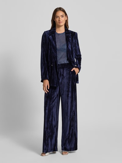 Christian Berg Cocktail Bluzka z długim rękawem o kroju regular fit z błyszczącej siateczki Ciemnoniebieski melanż 1