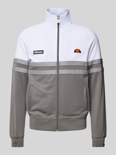 Ellesse Sweatjack met labelpatches, model 'RIMINI TRACK TOP' Middengrijs - 1