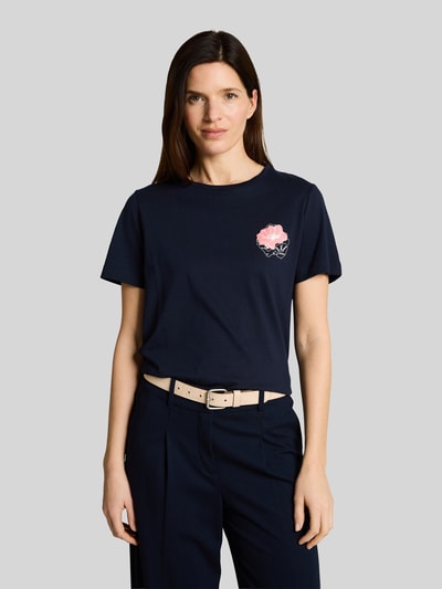 Tom Tailor Regular Fit T-Shirt aus reiner Baumwolle mit Motiv-Print Marine 4