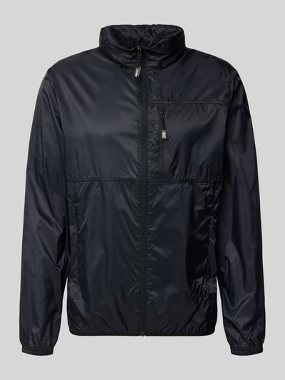 Produktfoto, Regular Fit Jacke mit Stehkragen Modell 'Berg' von Ellesse in Schwarz, Reißverschluss, Napoleontasche, glatte Struktur