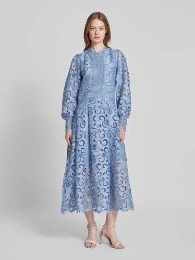 Copenhagen Muse Maxikleid mit Stehkragen Modell 'LANLY' Hellblau 4