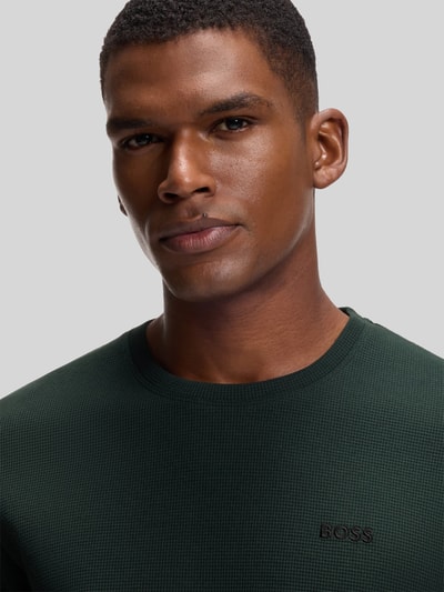 BOSS Regular fit t-shirt van katoenmix model 'WAFFLE' Donkergroen - 3
