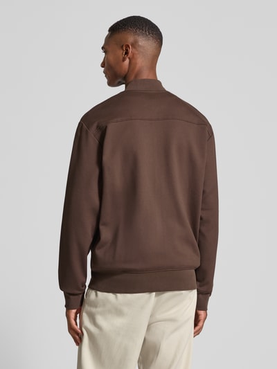 SELECTED HOMME Relaxed fit sweatjack van katoenmix, model 'MACK' Chocoladebruin - 5