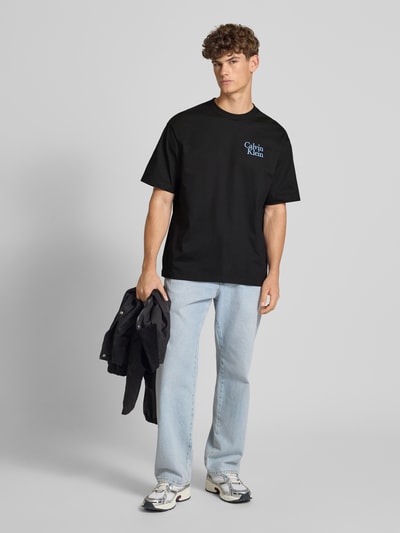 Calvin Klein Jeans T-shirt met labelstitching Zwart - 1