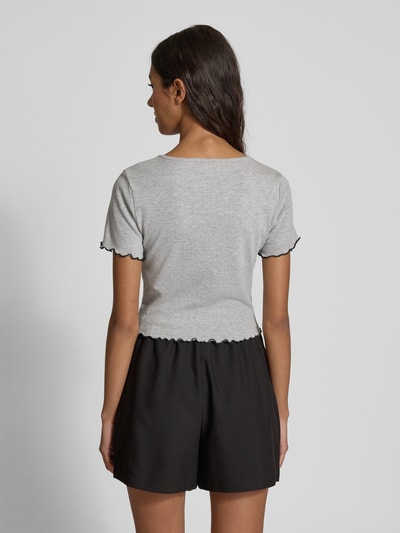 Only Slim Fit T-Shirt aus Baumwoll-Mix Modell 'CARLOTTA' Hellgrau Melange 5