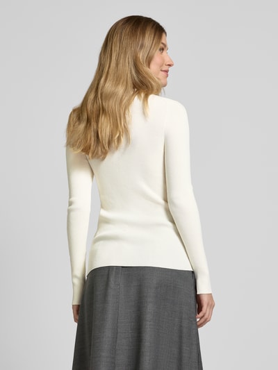 BOSS Pullover mit geripptem Rundhalsausschnitt Modell 'Feskiera' Sand 5