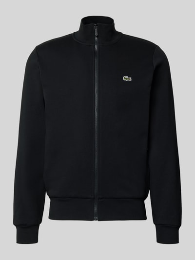Produktfoto, Regular Fit Sweatjacke aus Baumwoll-Mix von Lacoste in Optik: Unifarben, Relaxed-Fit, Stehkragen, Logo-Patch, Sweat Material