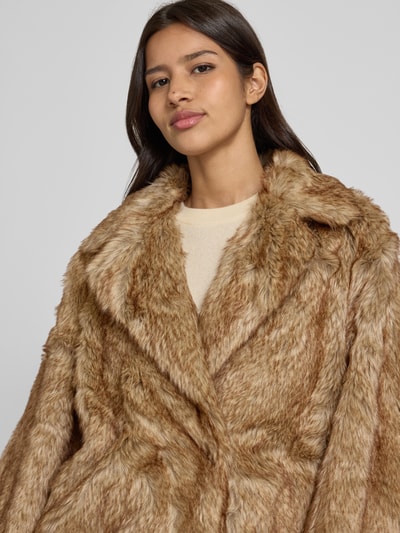 ICHI Jack van imitatiebont met reverskraag, model 'FAZOCA' Lichtbruin - 3