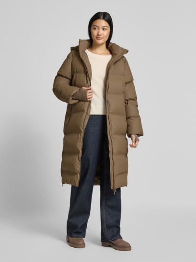 Neo Noir Steppmantel mit Kapuze Modell 'Viviana' Hellbraun 1